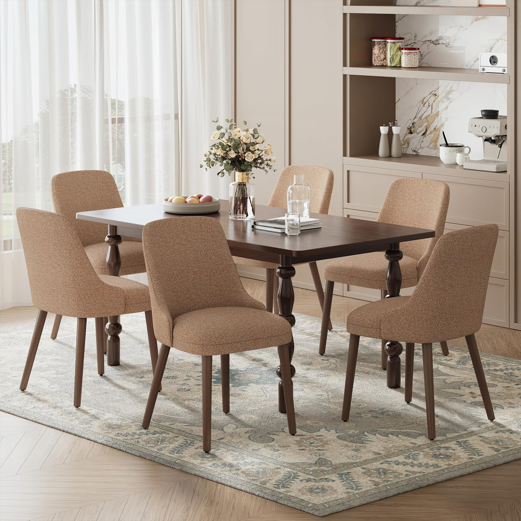 MALOL Upholstered Dining Chairs Set of 4 with High-Back, Beige