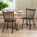 LUE BONA Upgraded Dining Chairs Set of 4, Farmhouse Wooden Spindle Back Kitchen Chairs, Windsor Dining Chairs for Kitchen and Dining Room, Black