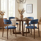 UVV Dining Chairs Set of 4, Metal Kitchen Chairs with Modern Fabric Upholstered for Dining Room, Beige