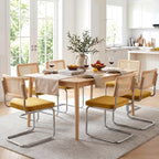 Zesthouse Natural Rattan Dining Chairs Set of 2, Modern Cesca Kitchen Chair