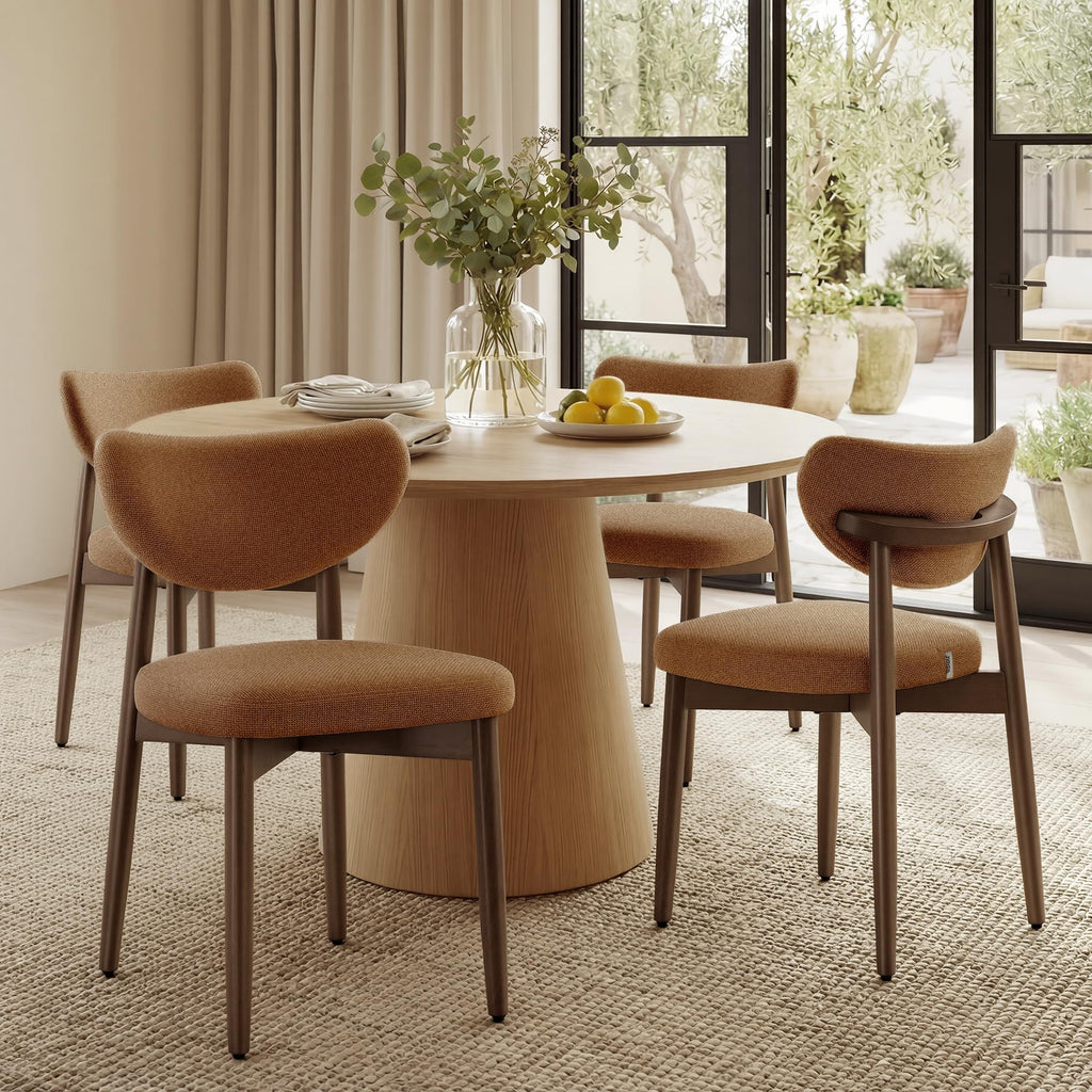 VASAGLE Wooden Dining Chairs Set of 4, Upholstered Kitchen Chairs
