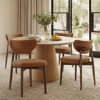 VASAGLE Wooden Dining Chairs Set of 4, Upholstered Kitchen Chairs