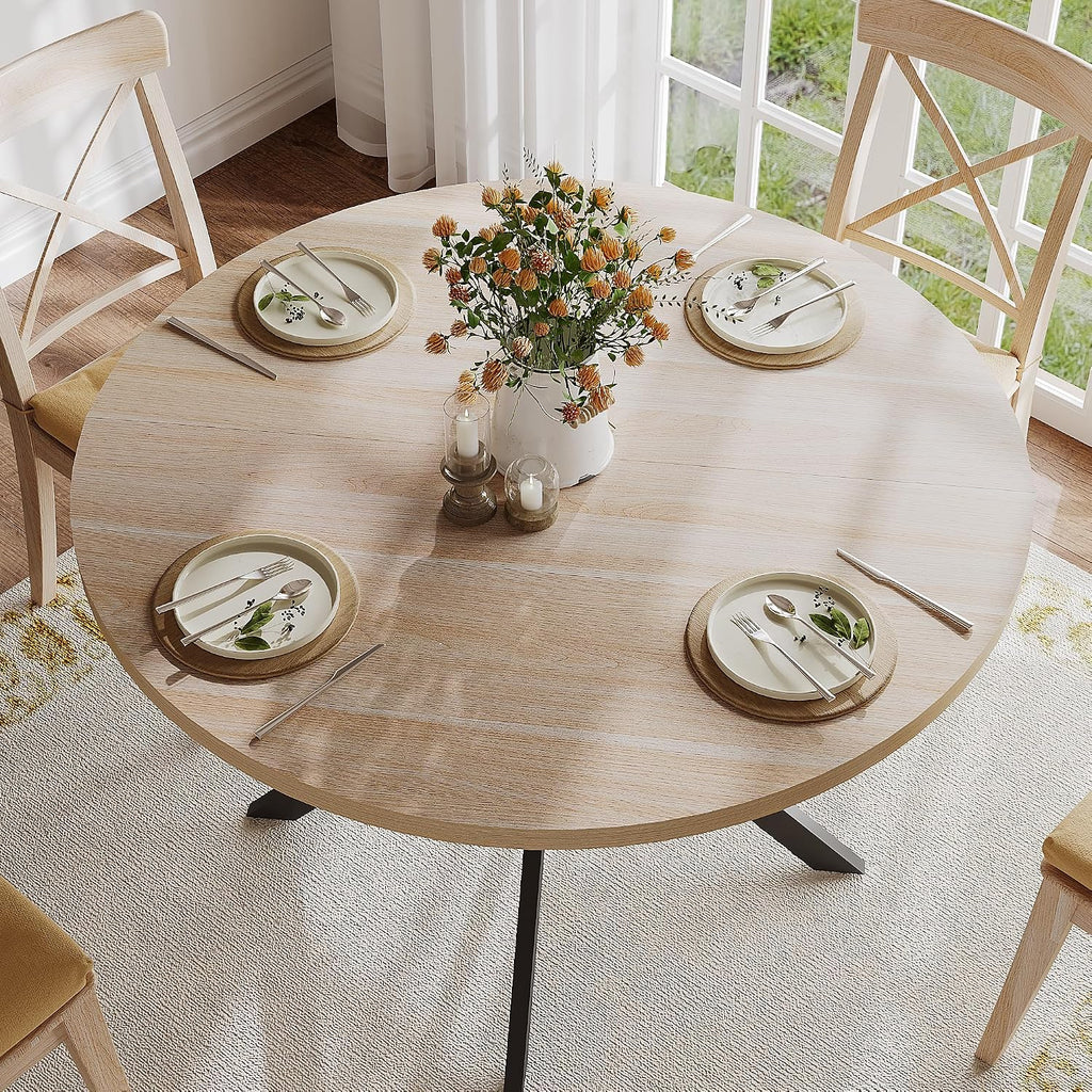 ChooChoo 47.2 Inch Round Dining Table for 4