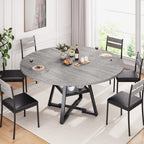 Jocoevol Round Dining Table for 4,Kitchen Dining Room Circle Dinner Pedestal Table,Space Saving Wood Kitchen & Dining Room Furniture (Vintage, 46In)